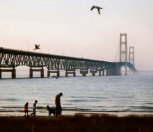 Mackinac Bridge taken from south side