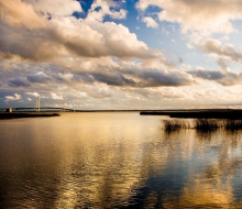 General Scenics of Mackinac Bridge taken from the north and west sides of Straits