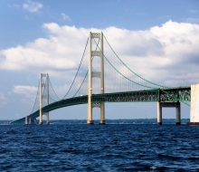 Mackinac Bridge from Bridge Authority boat July 25th 2008