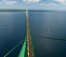 2008 Mackinac Bridge Walk from top of the south tower