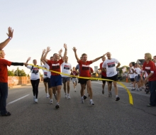 governor Granholm and others at the finishrunning the 2008 Mackinac Bridge Labor Day Run
