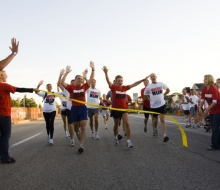 governor Granholm and others at the finishrunning the 2008 Mackinac Bridge Labor Day Run