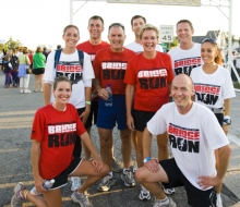 governor Granholm greeting people after the 2008 Mackinac Bridge Labor Day Run