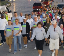 2009 Mackinac Bridge Labor Day Walk.  Gov. Granholm walking the Mackinac Bridge.