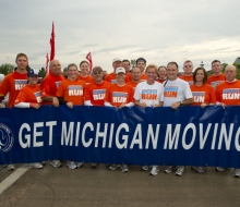 2010 Mackinac Bridge Walk in honor of Larry Rubin.