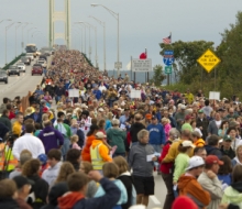 2010 Mackinac Bridge Walk in honor of Larry Rubin.