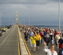 2010 Mackinac Bridge Walk in honor of Larry Rubin.