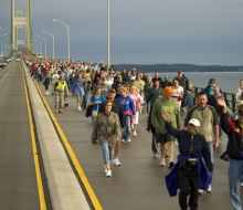 2010 Mackinac Bridge Walk in honor of Larry Rubin.