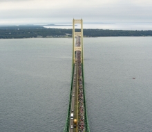 2010 Mackinac Bridge Walk in honor of Larry Rubin.