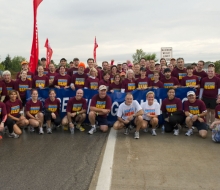 2010 Mackinac Bridge Walk in honor of Larry Rubin.