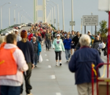 2010 Mackinac Bridge Walk in honor of Larry Rubin.