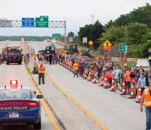 2018 Mackinac Bridge Walk. The first year that  walkers started from both St. Ignace and Mackinaw City. Bridge was also closed to traffic. 2018 Mackinac Bridge Walk