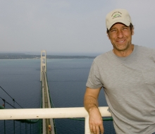 Filming of the Discovery Channel show, Dirty Jobs, with host Mike Rowe at the Mackinac Bridge