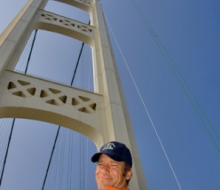 Filming of the Discovery Channel show, Dirty Jobs, with host Mike Rowe at the Mackinac Bridge