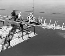 Catwalk construction - June 6, 1956