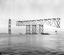 Towing backstay span - December 18, 1955