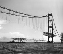 Truss delivery by barge - June 20, 1957