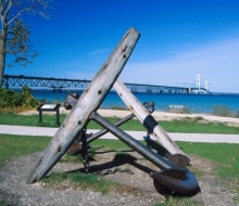 From the shore in Mackinaw City