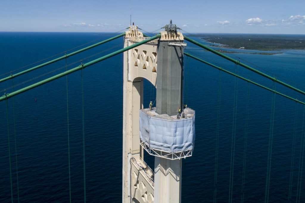 Mackinac Bridge painting project earns engineering award Mackinac